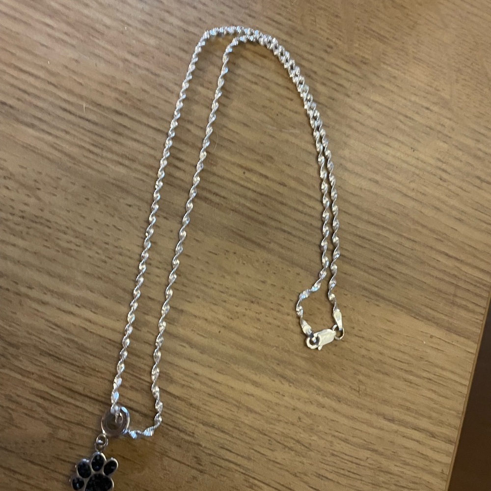 ✨3/$35 Silver Twisted Chain Necklace with Paw Pendant